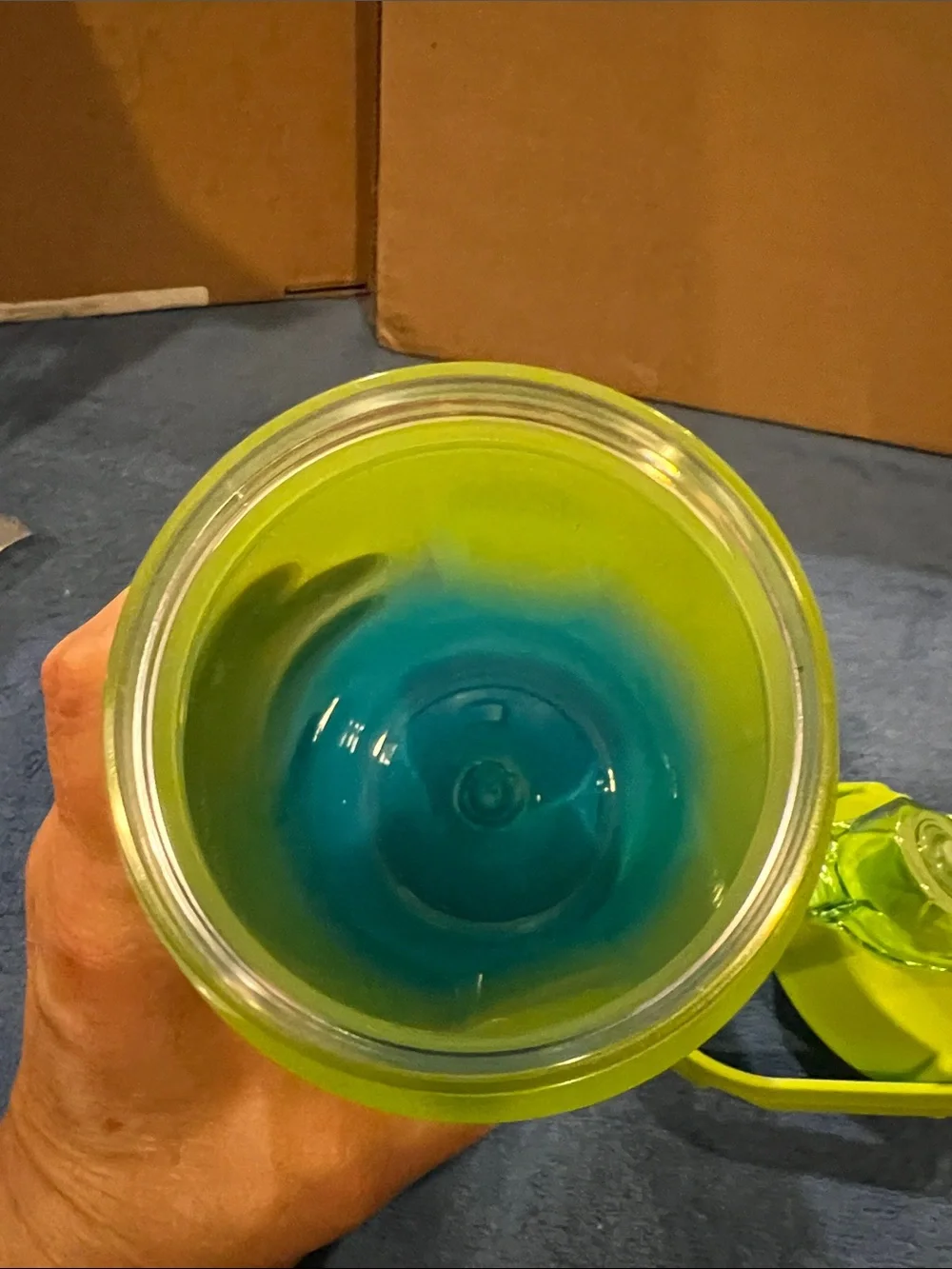 Ombre Green to Teal Water Bottle with Flip Lid